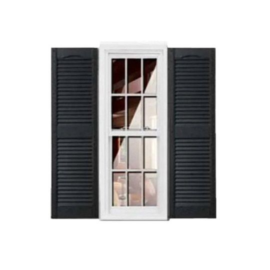 Girardin Moulding Cathedral Top Louver Shutters — GIRCTLV14X53BK