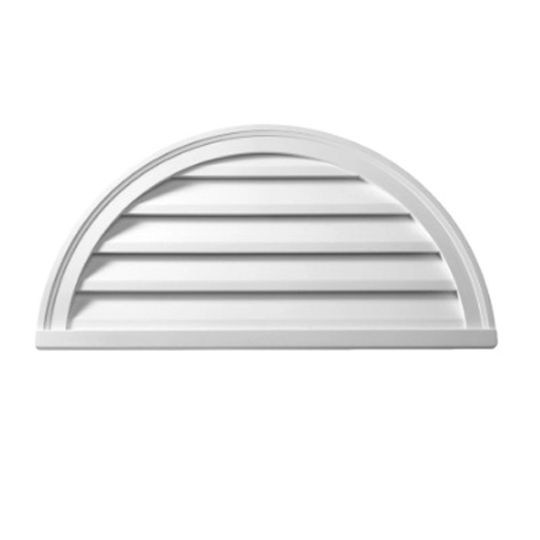 Fypon Molded Millwork 72" x 36" Functional Half-Round Louver