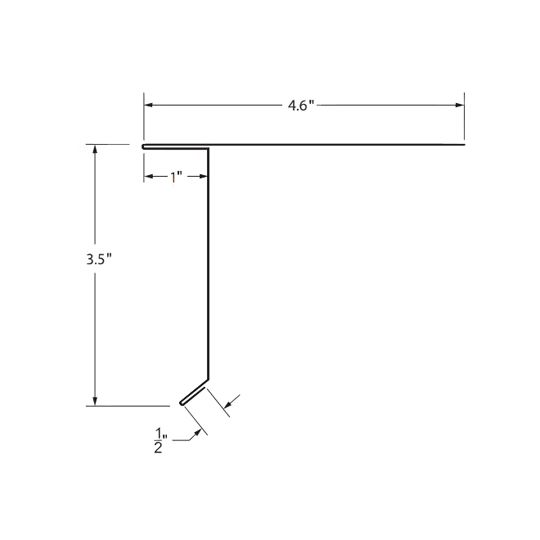 Chicago Metal Supply & Fabrication 3.5" x 10' Standard 24 Gauge Steel Kynar Drip Edge — Flashings — CSFDE3524GABLACK