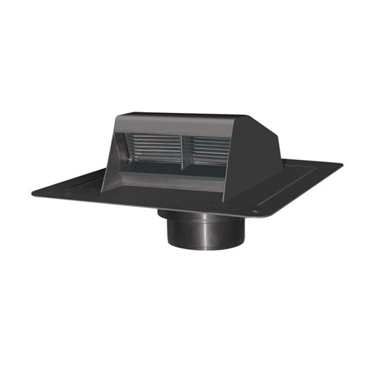 Duraflo Bathroom Exhaust Vent with Flapper & Attached Collar — Ventilation and Drainage — DUF6011BL