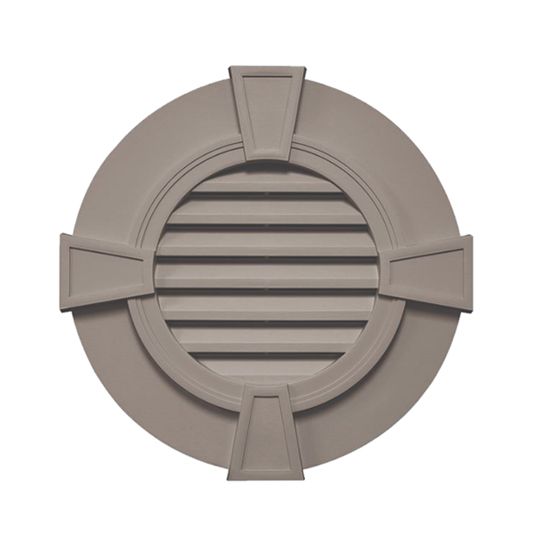 Mid-America Designer Series Round Gable Vent with Keystones — MABGVRDKE30008