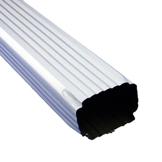 Berger Building Products .019" x 2" x 3" x 10' Square Corrugated Painted Aluminum Downspout — BBPDS31080W