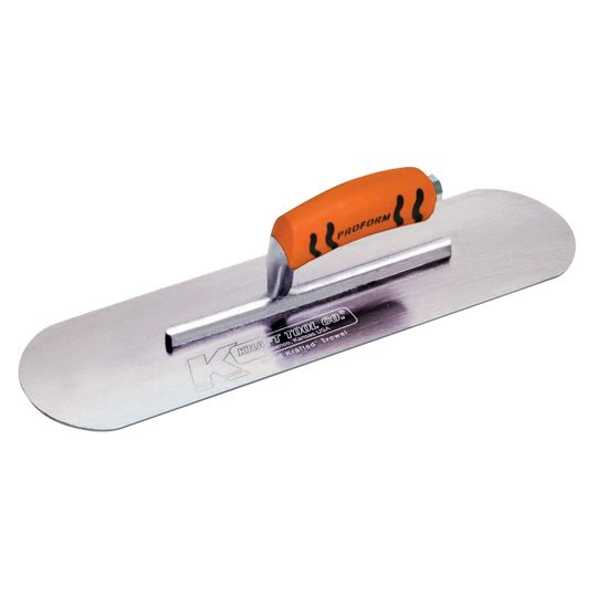 Kraft Tool 3-1/2" x 12" Swedish Stainless Steel Pool Trowel with ProForm Handle / Short Shank