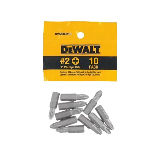 DeWalt #2 x 1" Phillips Bit Tips - Package of 10