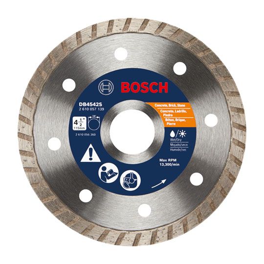 Bosch 4-1/2" Standard Turbo Rim Diamond Blade for Smooth Cuts