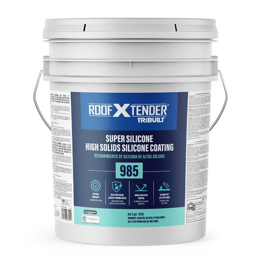 TRI-BUILT Roof X Tender 985 Super Silicone Roof Coating — Adhesives, Caulks & Sealants — TRIRX985SSRFBL5G