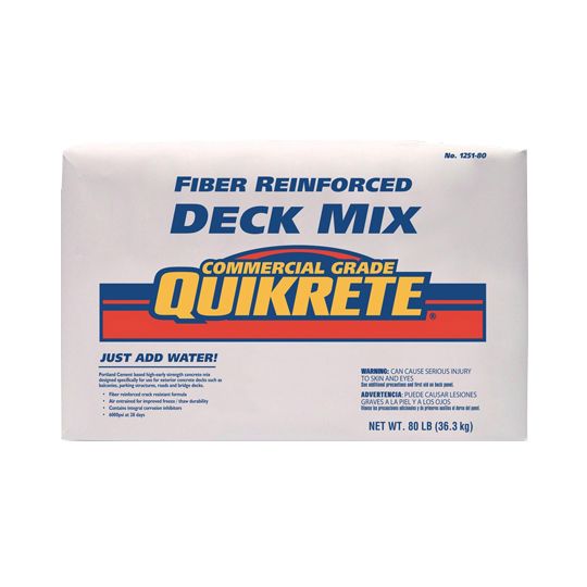 Quikrete Fiberglass Reinforced Deck Mix - 80 Lb. Bag