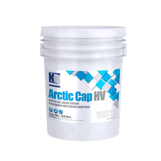 KM Coatings Arctic Cap Hv High Visc Topcoat Elastomeric Roof Coating - 5 Gallon Pail