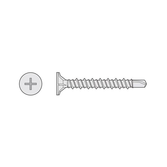 Starborn Industries #8 x 1-5/8" Drill Point Steel Cement Screws