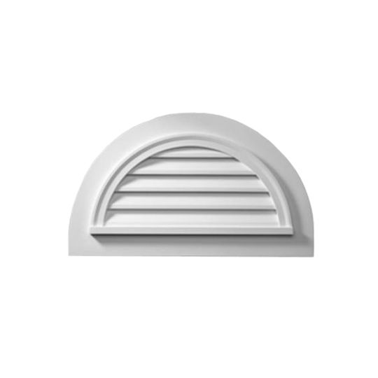 Fypon Molded Millwork 36" x 18" Half-Round Louver with 4" Flat Trim