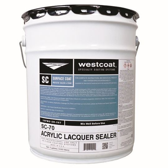Westcoat SC-70 Acrylic Lacquer Sealer - 5 Gallon Pail