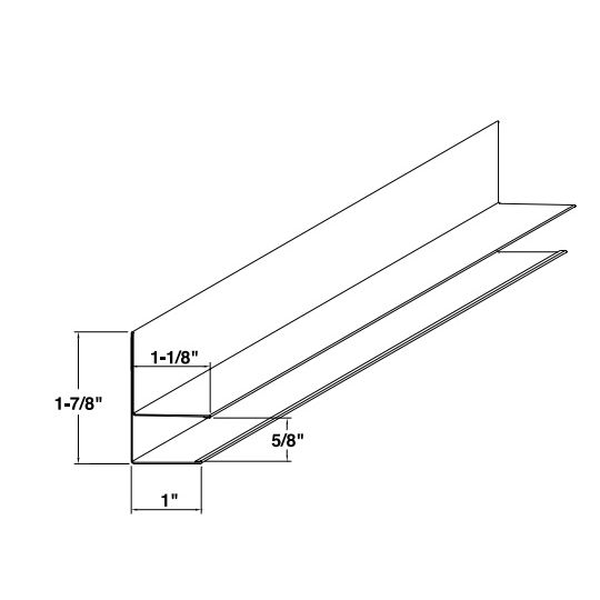 Mastic 5/8" Aluminum F-Channel with 1" Face — ACOSF5831