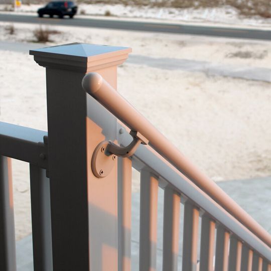Color Guard Railing Systems 36" x 4' Savannah Vinyl Stair Rail — COGC364SSRKH