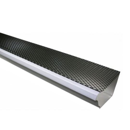 TRI-BUILT K-Style Lock-On Painted Galvanized Steel Gutter Guard with Fine Mesh — TRIGG6KKDIFMTB