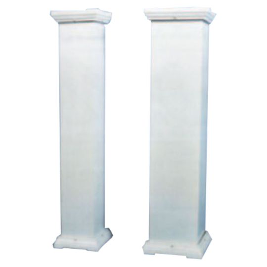 Style-Rite 6" x 8' Smooth Square Column with Cap & Base — SRICSMSQCB0608CL