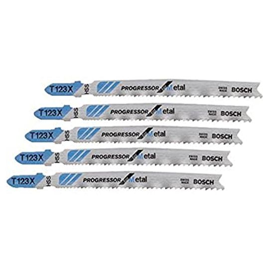 Bosch 4" 10-24 Tpi Progressor for Metal T-Shank Jig Saw Blades - Package of 5