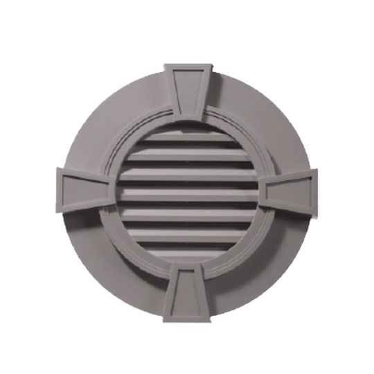TRI-BUILT Designer Series Round Gable Vent with Keystones — TRIGVCR30WKS117