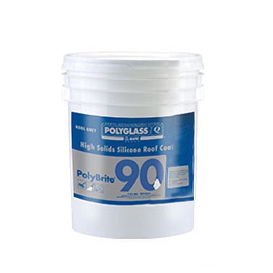 Polyglass PolyBrite 90 High Solids Silicone Roof Coating — Adhesives, Caulks & Sealants — POL90HSSCKG