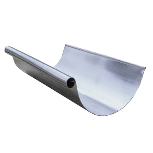 Berger Building Products .032" x 6" x 20' Half Round Mill Finish Aluminum Gutter Single Bead