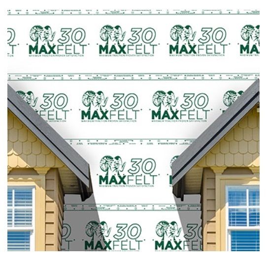 Max Roofing Products MaxFelt 30 Synthetic Roofing Underlayment - 10 Sq. Roll — MAX30FGR