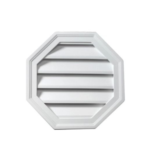 Fypon Molded Millwork 1-5/8" x 22" x 22" Functional Brick Mould Style Octagon Louver