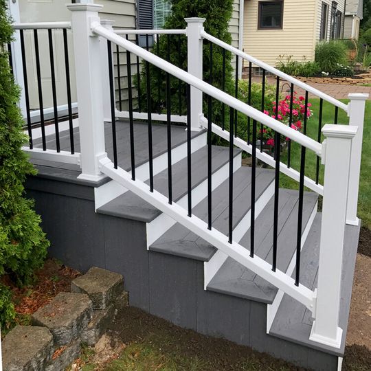 Color Guard Railing Systems 36" x 8' Verona Vinyl Stair Rail — COGW368VSRK