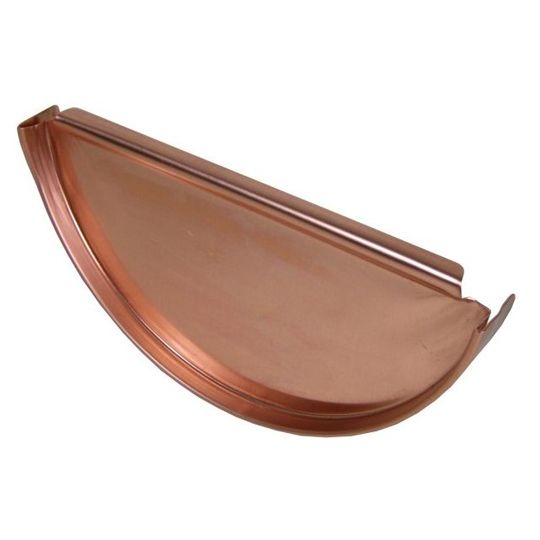 Berger Building Products 16 Oz. 5" Half Round FreedomGray Copper End Cap