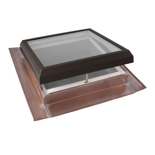 Velux Thermo-Lit Manual Venting Pan-Flashed Skylight with Copper Cladding & Tempered Low-E2 Glass — VELQVT3030V