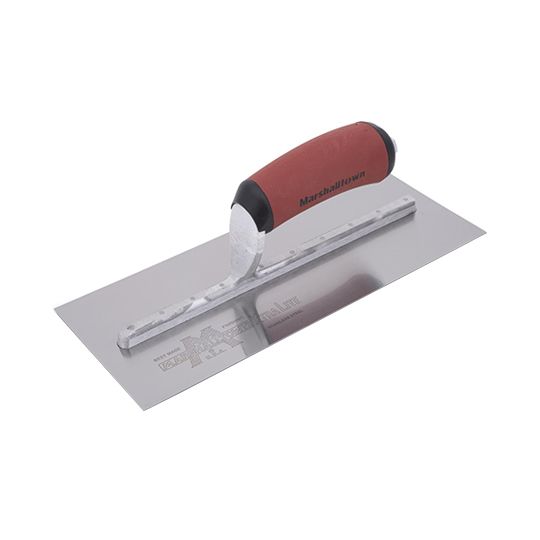 Marshalltown 10-1/2" x 4-1/2" Bright Stainless Steel Finishing Trowel with DuraSoft Handle