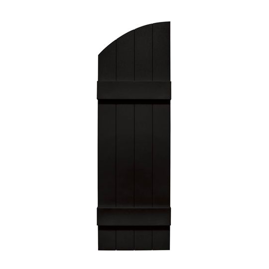 Mid-America Board-N-Batten Standard Four-Board Joined Shutter with Arch Top — MABATBNB4BK37