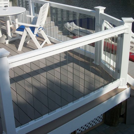 Phoenix Manufacturing 8' Glass Level Rail Kit with Glass Balusters
