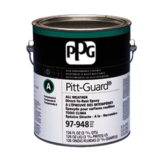 PPG Industries (97-948) Pitt-Guard All Weather Direct-to-Rust Epoxy Coating with Grey Component A - 1 Gallon Can