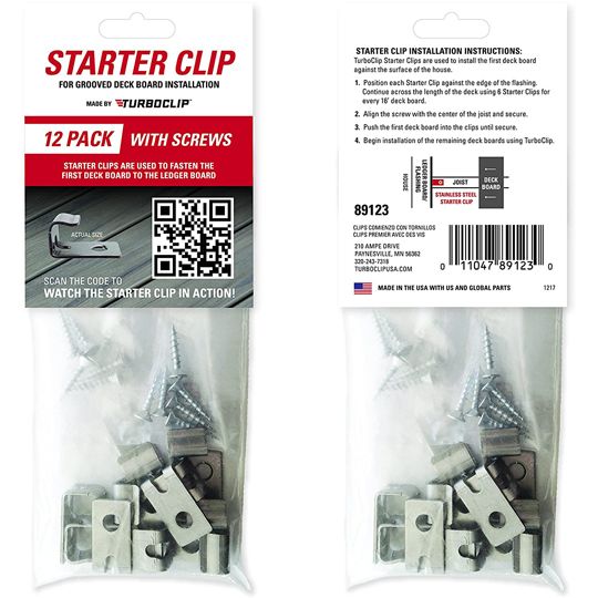 TurboClip Starter Clips with Screws - Bag of 12