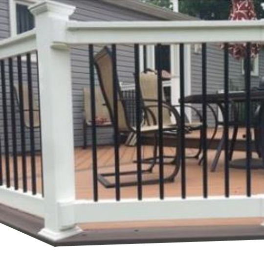 Phoenix Manufacturing 6' x 36" PVC Stair Rail with Round Black Baluster