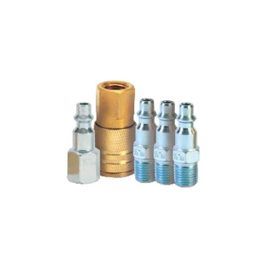Grip-Rite 1/4" Industrial Plugs & Coupler with 1/4" Npt Thread - 5-Piece Kit