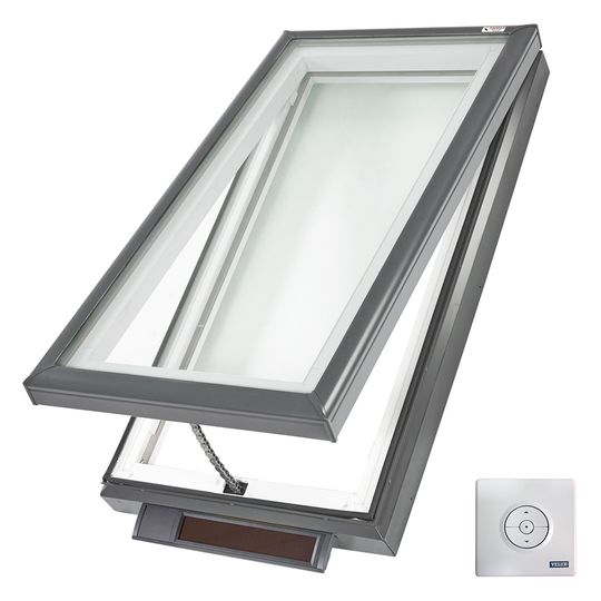 Velux Solar Powered "Fresh Air" Curb-Mounted Skylight with Aluminum Cladding & Laminated Low-E3 Glass — VELVCS30462004
