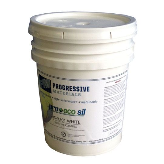 Progressive Materials Hs 3200 Series Solvent-Free Silicone Roof Coating - 5 Gallon Bucket — PMS32005