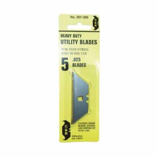 C&R Manufacturing Retail Carded Utility Blades with Holes - Pack of 5 — CRMUB2NHC5