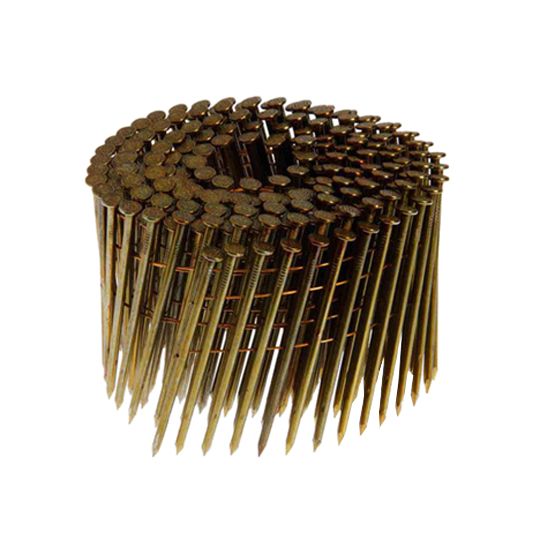 Grip-Rite 3" x .120" Smooth Shank Bright Coated 15° Wire Coil Nails - Box of 2,500
