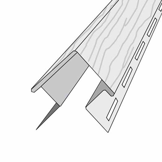 Alside 2-1/2" x 10' Satinwood Variegated Steel Outside Corner Post with 3/4" Receiving Channel