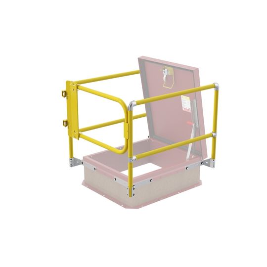 TRI-BUILT Aluminum Roof Hatch Safety Railing with Front Gate — Roof Hatches — TRITBSRCAY3630FG