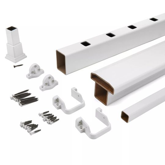 Trex Select Horizontal T-Rail Kit with Square Composites Balusters — TRXSTR642HRSWH