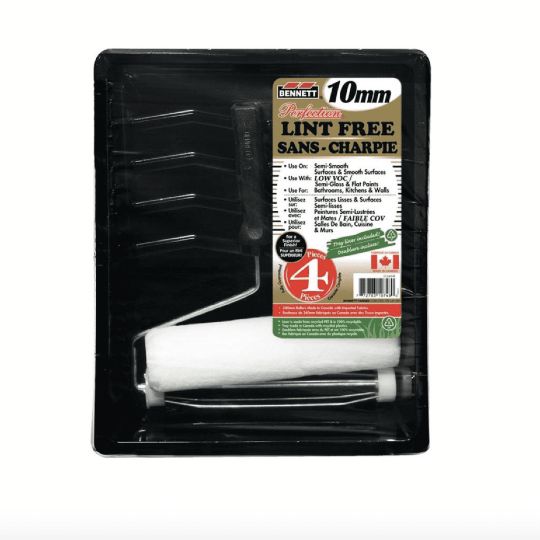 Bennett Tools & Hardware 10mm Lint-Free 4-Piece Plastic Paint Roller Set