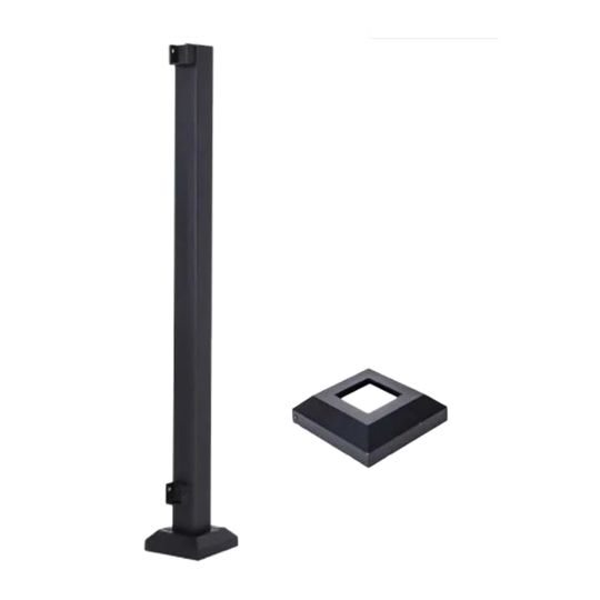 Fortress Building Products 2" x 36" AL13 Home End Post with Pre-Attached Brackets and Base Cover