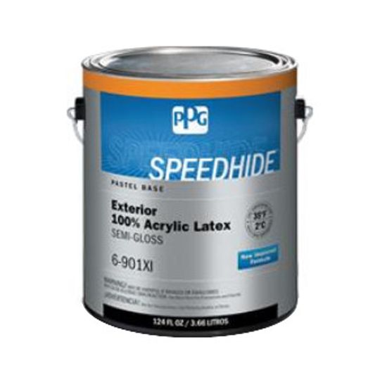 PPG Industries (6-904XI) Speedhide Exterior 100% Acrylic Latex Semi-Gloss with Ultra Deep Base - 1 Gallon Can