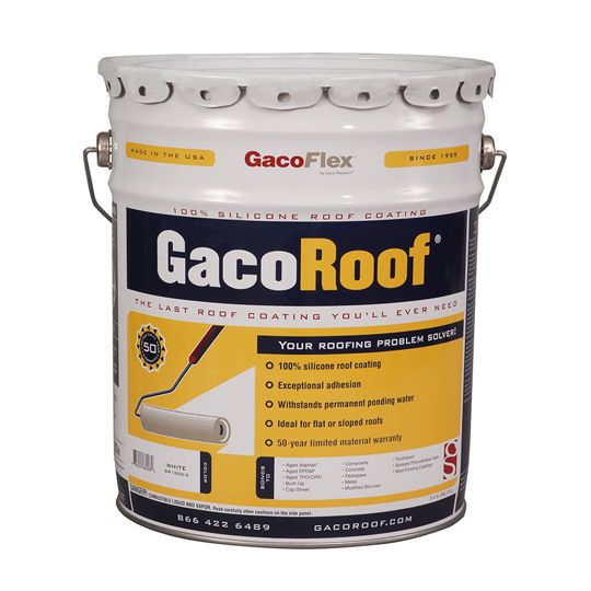 Gaco Western GacoRoof Low Voc Compliant Silicone Roof Coating - 5 Gallon Pail — Adhesives, Caulks & Sealants — GACLVSRC5W