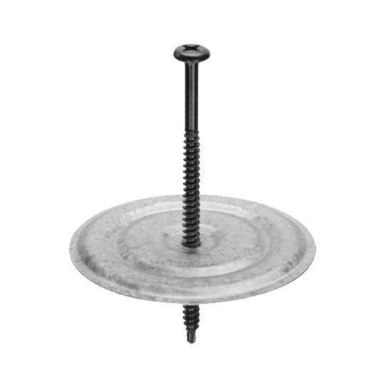 TruFast #12 x 7" Dp Phillips Truss Head Fasteners with 3" Galvalume Insulation Plate - Carton of 200