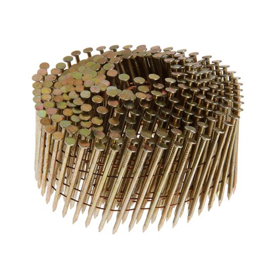 Grip-Rite 1-1/4" x .090" 15° Wire Weld Ring Shank Fencing/Siding Coil Nails - Box of 3,600