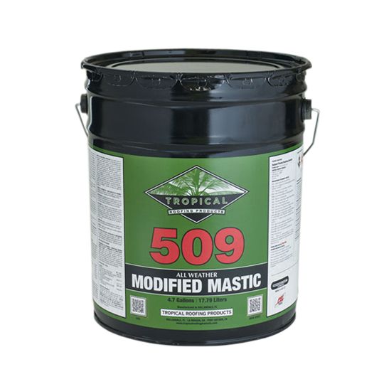 Tropical Roofing Products 509AF All Weather Modified Mastic - Trowel Grade - Asbestos Free - Crown Roofing - 5 Gallon Pail