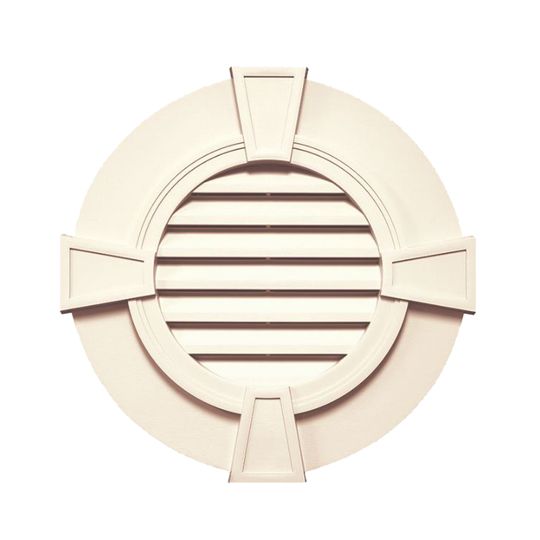 Mid-America Designer Series Round Gable Vent with Keystones — MABGVRDKE30021